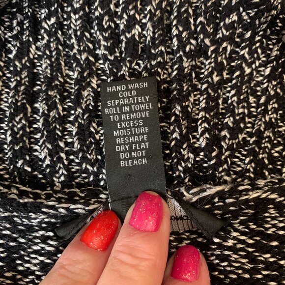 INC Women's Black & White Heathered Knit Cardigan (SZ SP) - Picture 6 of 10